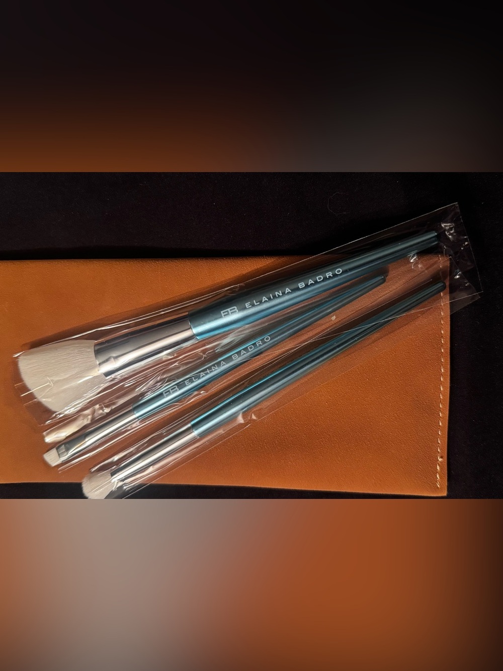 Blue Makeup Brush Set - 4-Piece